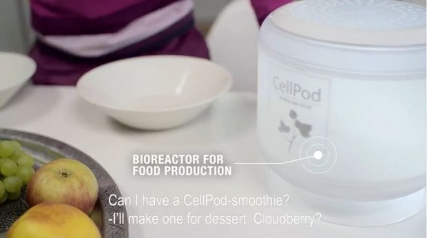 Picture from video. Cellpod on a table with fruits.