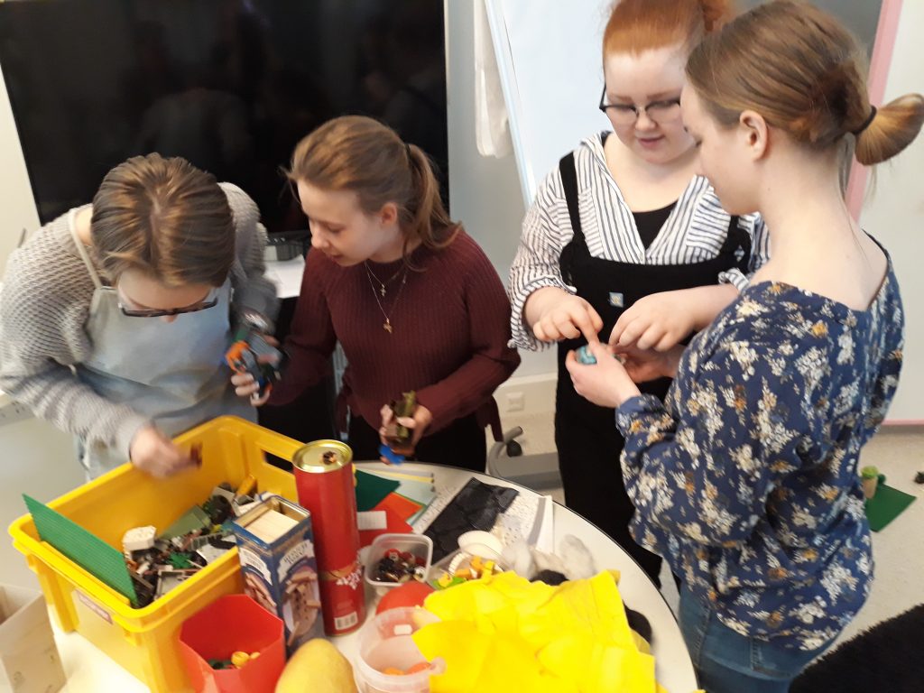 Young people in a workshop.