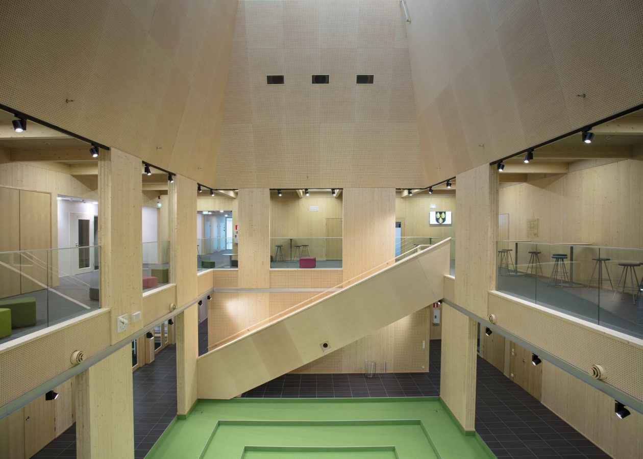 Interior image of Tuupala Wood School.